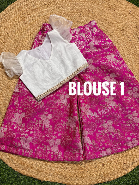 White Semi Silk  Crop Top And Palazzo Pants
