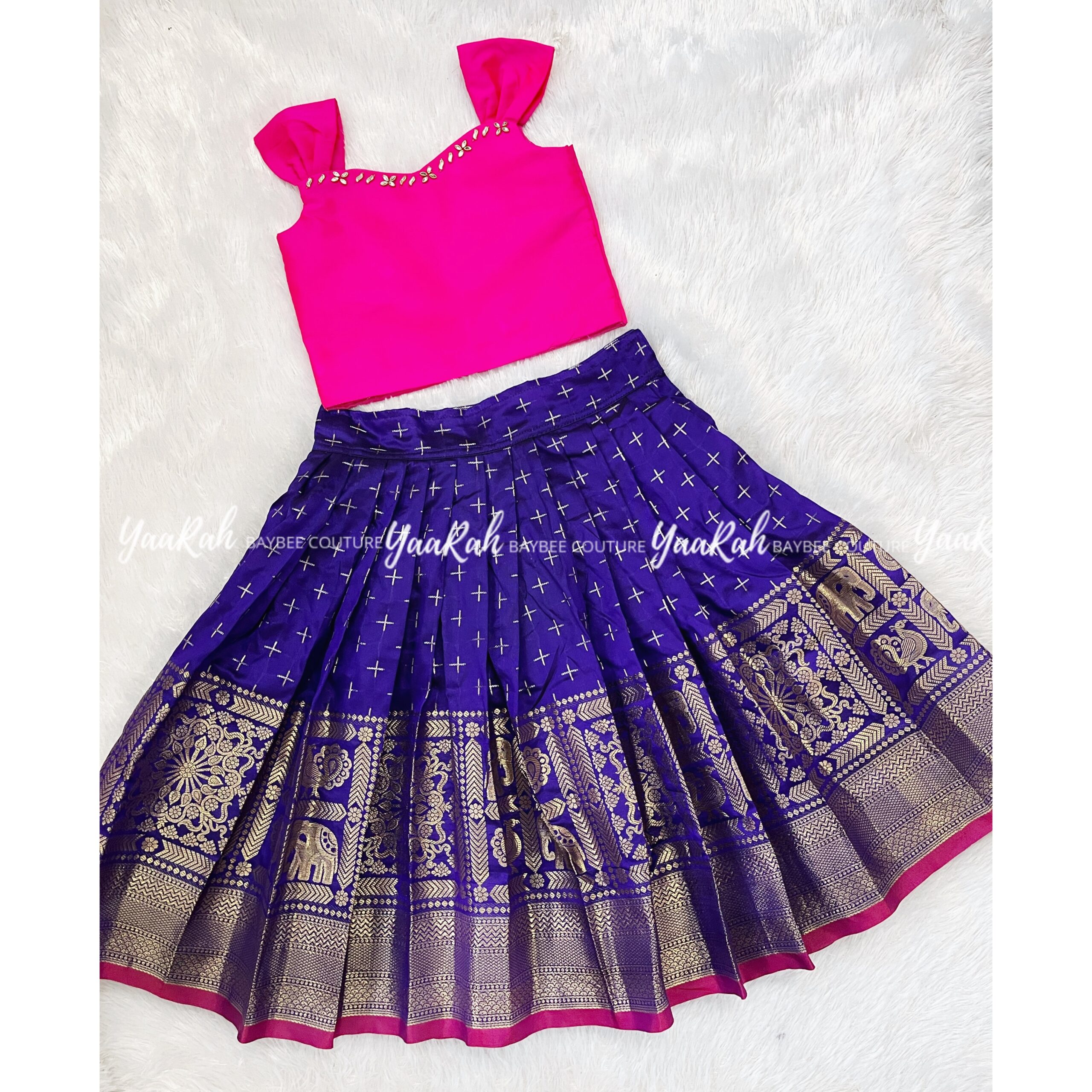 ROYAL BLUE SKIRT & PINK TOP