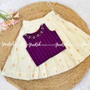 COTTON SKIRT & SEMI SILK TOP
