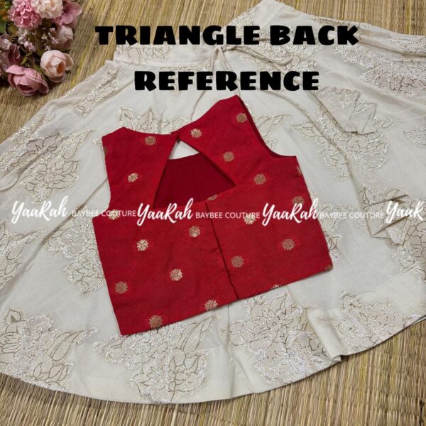 COTTON LUREX UMBRELLA SILK SKIRT AND PEACH BANARASI BLOUSE - Image 2