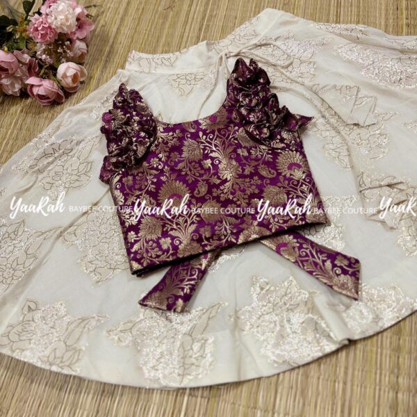 COTTON LUREX SKIRT AND BANARSI TOP - Image 2