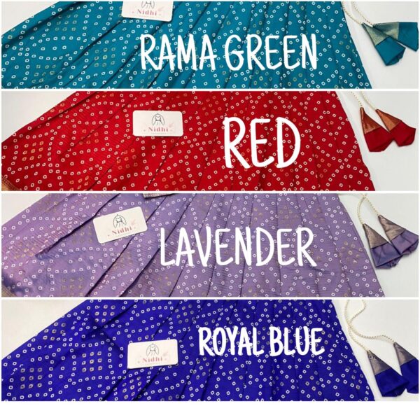 BANDHINI SEMI SILK SKIRT AND TOP - 4 COLOR VARIENTS - Image 3