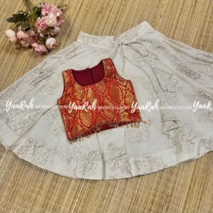 UMBRELLA LUREX COTTON SKIRT & BANARSI TOP WITH HANGINGS