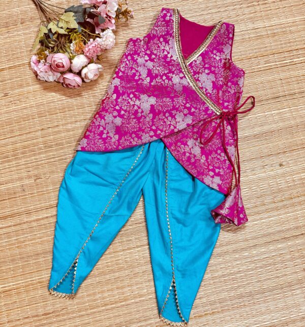 BANARSI RANI PINK A-LINE KURTHI AND SAMOSA PANTS