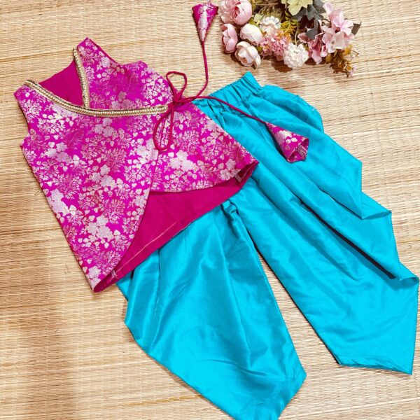 BANARSI RANI PINK A-LINE KURTHI AND SAMOSA PANTS - Image 2