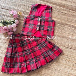 TARTAN TOP AND SKIRT